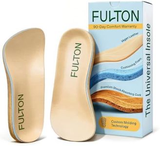 Fulton Universal Cork Insoles, Designed w/Doctors for Women's Loafers, Boots & Flats | Custom Orthotics Mold to Feet. Deep Heel Cup, Arch Support for Plantar Fasciitis, Flat Feet, Knee, & Back Pain