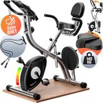 SPORTANA® Eagle 4 Folding Exercise Bike | Adjustable 10 Resistance Levels | Upright/Recumbent Seat Positions | LCD Display | Hand Pulse Sensor | Foldable Fitness Trainer With App