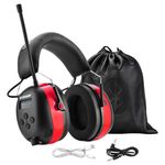 ZOHAN 033 Bluetooth AM/FM Radio Headphones with 2000mAh Rechargeable Battery,25dB NRR Noise Reduction Safety Earmuffs