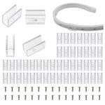 Lucienstar Neon Rope Light Mounting Brackets, 100PCS Neon Lights Install Fixing Clips Accessories for 6x12mm Silicone LED Neon Flex Strip Lighting, Neon Signs DIY(100 Screws, 100 Clips)