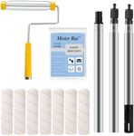 Mister Rui Paint Roller Kit, 10 Pack, 9 Inch Paint Roller Frame with Microfiber Roller Covers, Stainless Steel Extension Pole 3 Segments Total 3 Ft, Paint Supplies for Walls and Ceilings