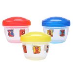 Spider-Man Snack Containers for Kids - BPA Free Plastic - 3 Pack with Twist Off Lids