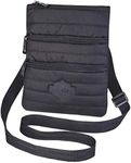 Harley-Davidson Women's Quilted X-Body Cross-Body Crossbody Sling Purse, Black