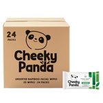 Cheeky Panda 100% Bamboo Facial Cleansing Wipes Unscented 25 Wipes-24 Pack