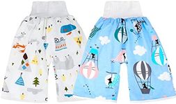 MOEMOE BABY Diaper Pants Waterproof Potty Training Pants Nighttime Bedwetting Uderwear for Kids Pack of 2 Blue M, Blue, 0-4T