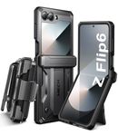 TONGATE for Z Flip 6 Case with Kickstand & Belt-Clip, [Hinge Protection Cover][Bulit-in Screen Protector] Military Grade Shockproof Phone Case for Samsung Galaxy Z Flip 6 5g 2024, Black