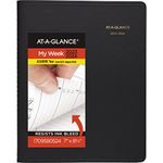 AT-A-GLANCE 2023-2024 Academic Planner, Weekly, Quarter-Hourly Appointment Book, 7" x 8-3/4", Medium, Pocket, Flexible Cover, Black (7095805)