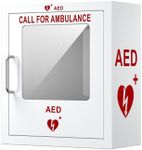 JPHYLL AED Cabinet with Industial-Grade Steel Metal Plate See-Through Window Wall-Mounted Aed Cabinet Fits All Brands of AED Defibrillators, | Rust-Proof | Corrosion-Proof | 14.2 x 7.1 x 15.7 Inches