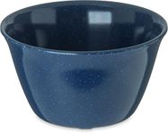 Carlisle FoodService Products Dallas Ware Reusable Plastic Bowl Bouillon Cup Bowl for Home and Restaurant, Melamine, 8 Ounces, Café Blue, (Pack of 24)