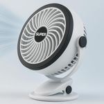 AYSIS 1200mAh Rechargeable 6 Inch Desktop Mini Fan, Portable Mini Clip On Fan Table Fan for Men & Women, USB Battery Powered Quiet Personal Fan, 5 Speed for Home Office Travel (Black)