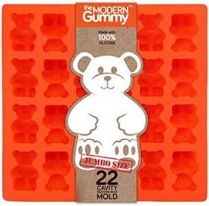 Jumbo Size Gummy Bear Mold, Makes 22 Bears, Food Grade Silicone to Make Candy, Soap, Gelatin, Cupcake Toppers, Chocolate and Ice Tray Molds