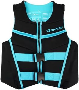 Owntop Swim Vest Youth, Neoprene Swim Jacket Kids 75-125 lbs, Quick-Dry, Lightweight, Buckles Zipper, Kayak, Swimming Training, Boating, Watersports (Green, L)