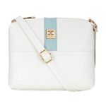 ESBEDA Women's Two Contrasting Colors Sling Bag (White)