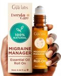 Gya Labs Migraine & Headache Essential Oil Roll On - 100% Natural Migraine Relief Stick Headache Roller - Fast Cooling Comfort for Tension Headache, Aromatherapy with Peppermint Oil (10ml)