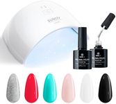 SUNUV SUN9C LED UV Light for Nails Blue, Hema-Free Gel Nail Polish Kit, 6 Colors Gel Polish Set