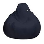 rucomfy Beanbags Extra Large Classic Outdoor Adult Bean Bag Chair. Home or Garden Seating Patio Furniture. Arrives Filled. Water & UV Resistant. Machine Washable - 70 x 110cm (Navy Blue)