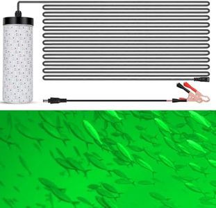 ACEGRE Green Fishing Light Underwater 30,000LM - IP68 Submersible with 50FT Cord, Battery Clips & Cigarette Plug - Best for Night Fishing Crappie Bass Catfish