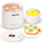 Mojoco Rapid Egg Cooker - Mini Egg Cooker for Steamed, Hard Boiled, Soft Boiled Eggs and Onsen Tamago - Electric Egg Boiler for Home Kitchen, Dorm Use - Smart Egg Maker with Auto Shut OFF and Alarm