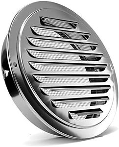 PartsExtra Stainless Steel Air Vents, Louvered Grille Cover Vent Hood Flat Ducting Ventilation Air Vent Wall Air Outlet with Fly Screen Mesh