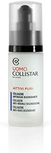 Collistar Attivi Puri Uomo Collagene Anti- rughe Rigenerante, Siero ricompattante idratante elasticizzante, Uso quotidiano, Anche dopo la rasatura, Ideale anche per pelli sensibili, 30 ml