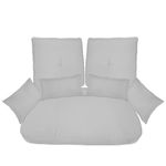 Sunnydaze 7-Piece Glider Double Egg Chair Cushion Replacement - 2-Person Egg Chair Outdoor Cushion Set with Throw Pillows - Gray