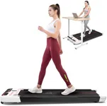 CITYSPORTS Treadmills for Home, Under Desk Treadmill Walking Pad with Audio Speakers, Slim & Portable Remote Dual LED Display, Office Home (Black and Red)