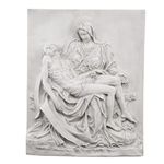 Design Toscano EU4992 Pieta Sculptural Wall Frieze, Antique Stone, 26"H x 12"W