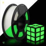 TECBEARS PLA Glow in The Dark Filament, Luminous PLA 3D Printer Filament 1.75mm, Fit Most 3D Printers, Dimensional Accuracy +/- 0.02 mm, 1kg Spool（2.2LBS）, White PLA, Glow Green