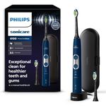 Philips Sonicare ProtectiveClean 6100 Electric Toothbrush, Sonic Toothbrush with 3 Brushing Modes and 3 Intensity Levels, Pressure Sensor, Timer, Travel Case, Navy Blue, Model HX6871/47