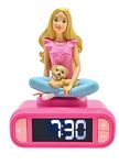 Lexibook Barbie Night Light, Clock, Alarm Clock for Boys and Girls, Snooze, Pink-RL800BB, RL800BB, Pink