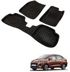 Kozdiko Car 3D Foot mat, Floor Mat Black Color for Hyundai Aura