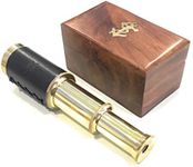 6" Handheld Brass Telescope Pirate Navigation with Rosewood Box Beautiful Handcrafted Nautical Gift