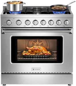 AAOBOSI 36 Inch Gas Range, 6.2 Cu. Ft. 8.5k BTU Knob Convection Oven