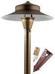 LED Pathway Lights 120 Landscape Lights - Solid Brass Low Voltage Lighting 4W MR16 LED Light Bulb Warm White LED Garden Light Outdoor Landscape Lights with Ground Stake (1, Wide Top 8-1/2")