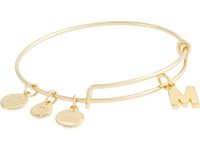 Alex and Ani Expandable Bangle for Women, Initials A to Z Letter Charms, Shiny Finish, 2 to 3.5 in, One Size, Non-Precious Metal