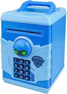 HUSAN Piggy Banks for Kids, Electronic Password Code Money Banks ATM Banks Box Coin Bank for Children Boys and Girls (Baby Blue)