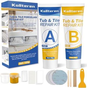 Porcelain Repair Kit, Fiberglass Tub Repair Kit, Tile and Bathtub Repair Kit for Any Cracks Chips, Quickly Repair Resin, Ceramic, Marble Shower Sink, Acrylic Quartz Countertop (White)