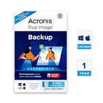 Acronis True Image - Essentials (3 РС/Mac | 1 Year) | Data Backup, Data Recovery, Disk Cloning, Anti-Ransomware | Email Delivery in 2 hours- No CD