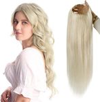 Full Shine Human Hair Wigs 22 Inch Color 60 White Blonde Clip In Wigs 150 Grams Real Hair Half Wigs Human Hair One Piece Hair Extension Glueless U Part Wig U Shape Half Part Wigs