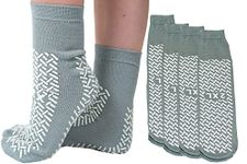 Interweave Healthcare Double Tread Non Slip Hospital Socks (5 Pairs), XXL Grey Ankle Socks, UK Shoe Size 11-13, Fits Non Swollen Feet