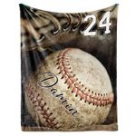 Personalized Baseball Blanket for Baby Boys and Girls - Soft and Fluffy Sport Blanket for Toddlers and Kids - Custom Name and Number Gift for Newborn(30"x40")