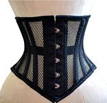 Royals Fashion Heavy Duty Womens Waist Trainer Corset for Weight Loss Black Mesh Underbust Corset (L (for waist 32"))