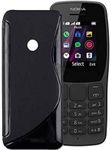 More Fit for Nokia 110, 2019, Soft S Line Silicone Shockproof Slim Back Cover Case for Nokia 110 (2019)- Black