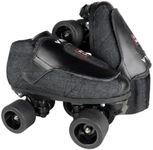 VNLA Stealth Jam Skates | Quad Roller Skates from Vanilla – Indoor Speed Skates – Denim and Leather – for Tricks and Rhythm Skating (Matte Black)