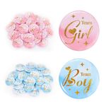 Gender Reveal Button Pins 30PCs - 2 inches Team Boy or Girl Pins, Team Boy Team Girl Gender Reveal Pins for Baby Shower Gender Reveal Decorations Ideas Party favors Supplies - 5 cm