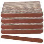 100 Pcs Wooden Nail Files, 7 Inches Emery Board Nail File for Nature Nails, Manicure Tool Set Disposable Nail File for Home Salon Brown