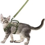 SALFSE Tactical Cat Harness and Leash Set for Walking Escape Proof, Adjustable Large Cat Vest Harness with Molle Patches, Soft Mesh Padding, Rubber Handle Easy to Control