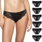 HOKEMP Women Lace Underwear, Sexy Knickers Bikini Panties Comfort Panty Lingerie Hipster 4/6 Pack