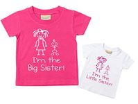 60 Second Makeover Limited I'm The Little Sister I'm The Big Sister Tshirt Set Baby Toddler Kids Available in Sizes 0-6 Months New Baby Sister Gift Pink