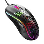 AVMTON Wired Gaming Mouse,Lightweight Honeycomb Shell Mouse Ergonomic, 6 programmable Buttons, 1200/2400/4800/7200 DPI Computer Mouse, for laptops, PC Gamers, Computer (Black)